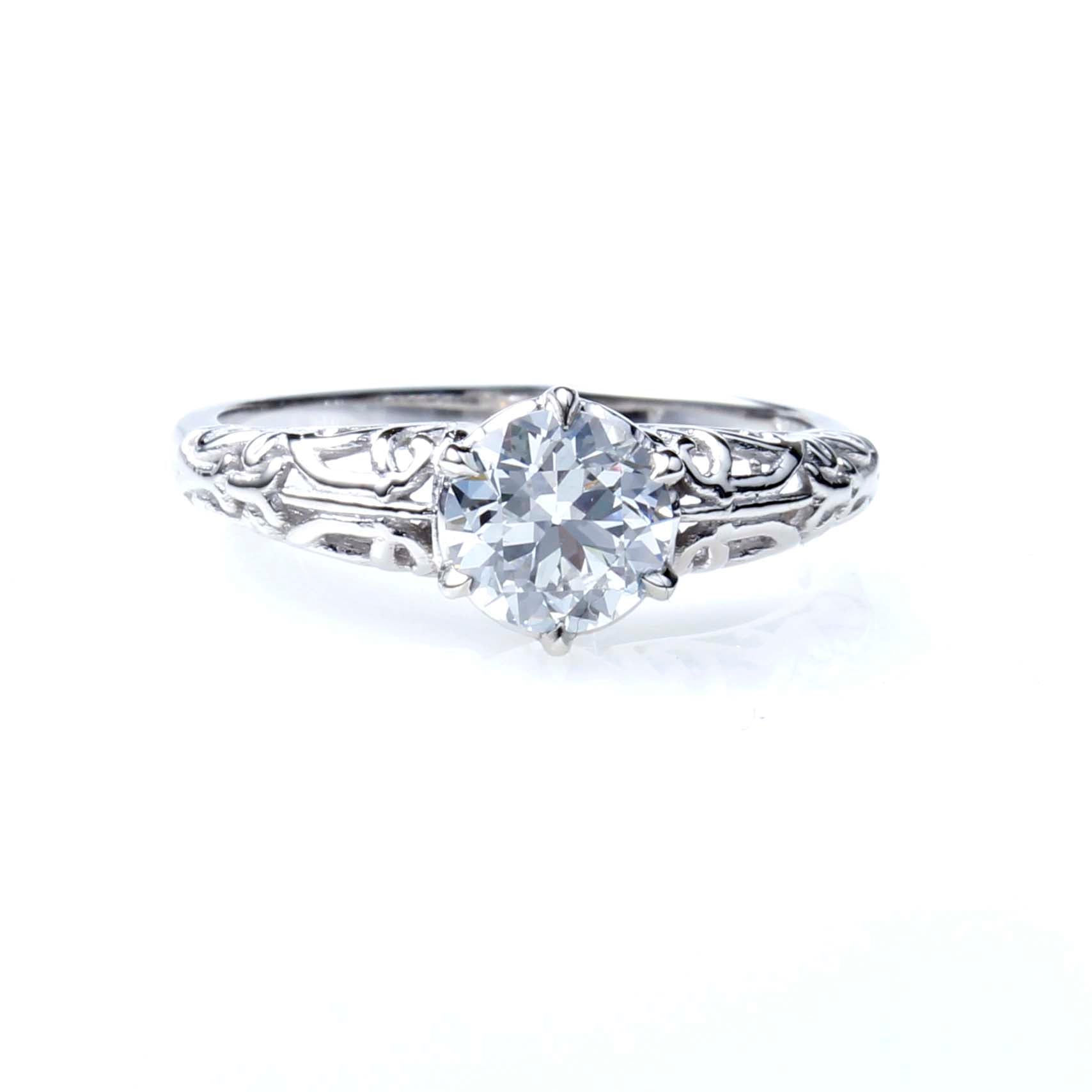 Replica Edwardian Engagement Ring with Vintage Diamond #1021B-2