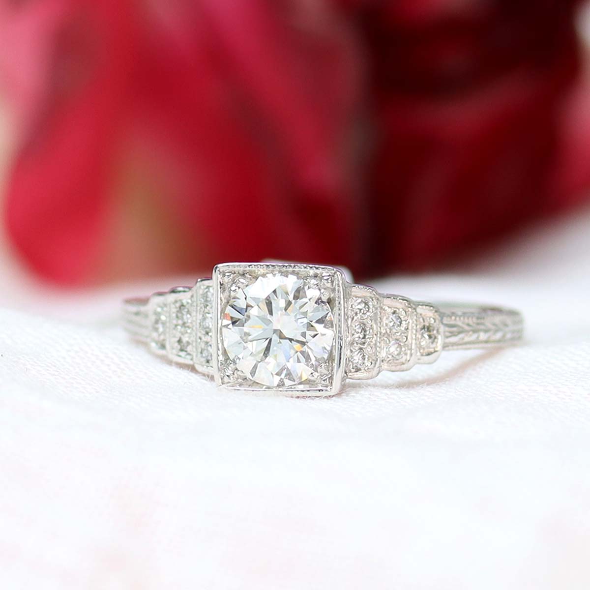 Replica Art Deco Engagement Ring #1285-15