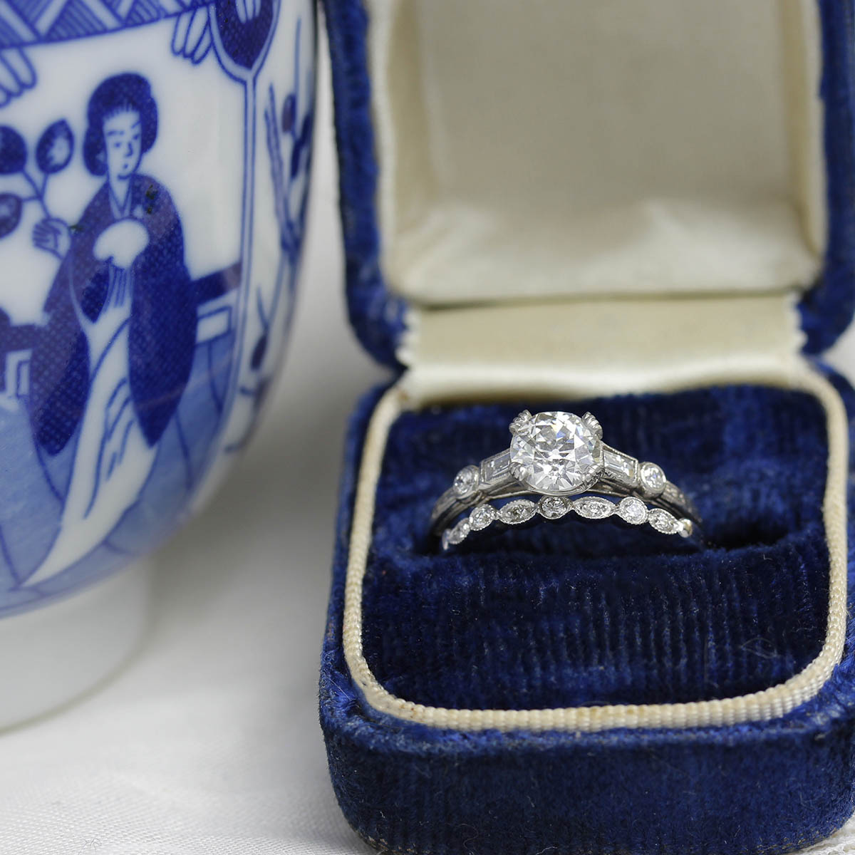 Replica Art Deco Engagement Ring #3050-8