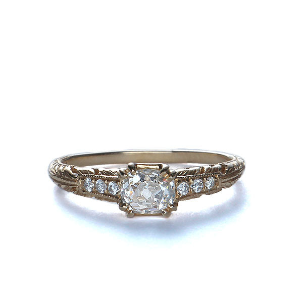 Replica Art Deco Engagement ring set with an antique diamond #3107-06 - Leigh Jay & Co.