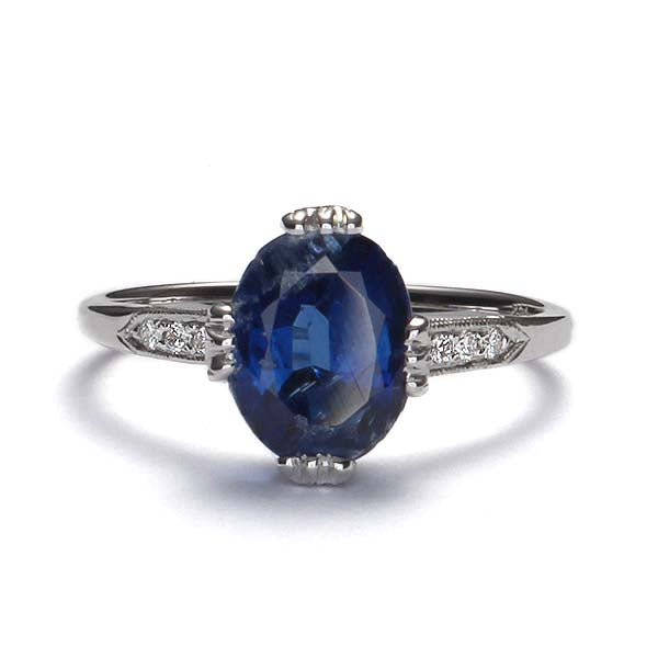 Replica Edwardian Ring with Kyanite #3143-04 - Leigh Jay & Co.