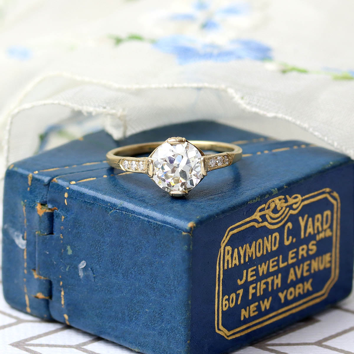 Replica Edwardian Engagement Ring with Vintage Diamond #3144-22 Default Title