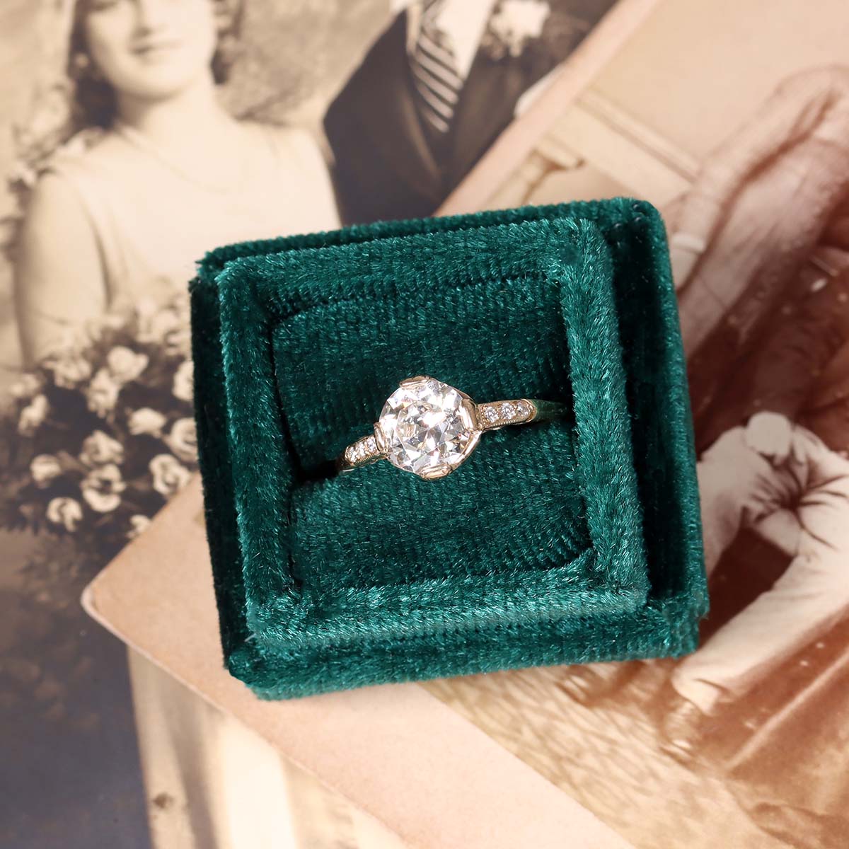 Replica Edwardian Engagement Ring with Vintage Diamond #3144-22 Default Title