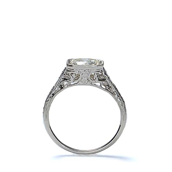 Replica Art Deco Diamond Engagement Ring #3276-02 - Leigh Jay & Co