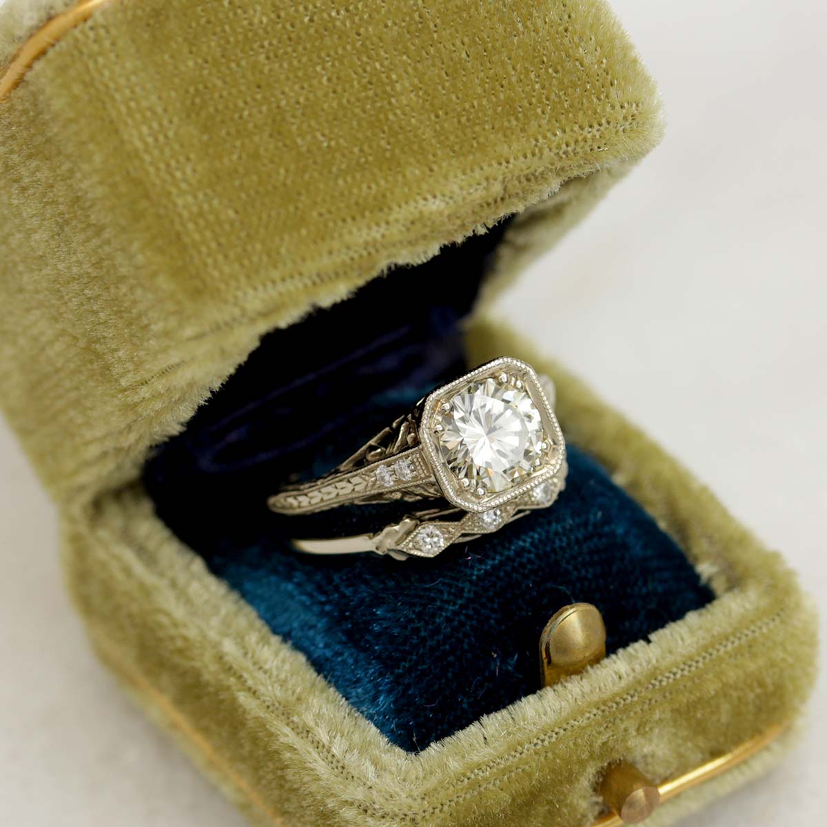 Replica Art Deco Diamond Engagement Ring #3276-02 Default Title