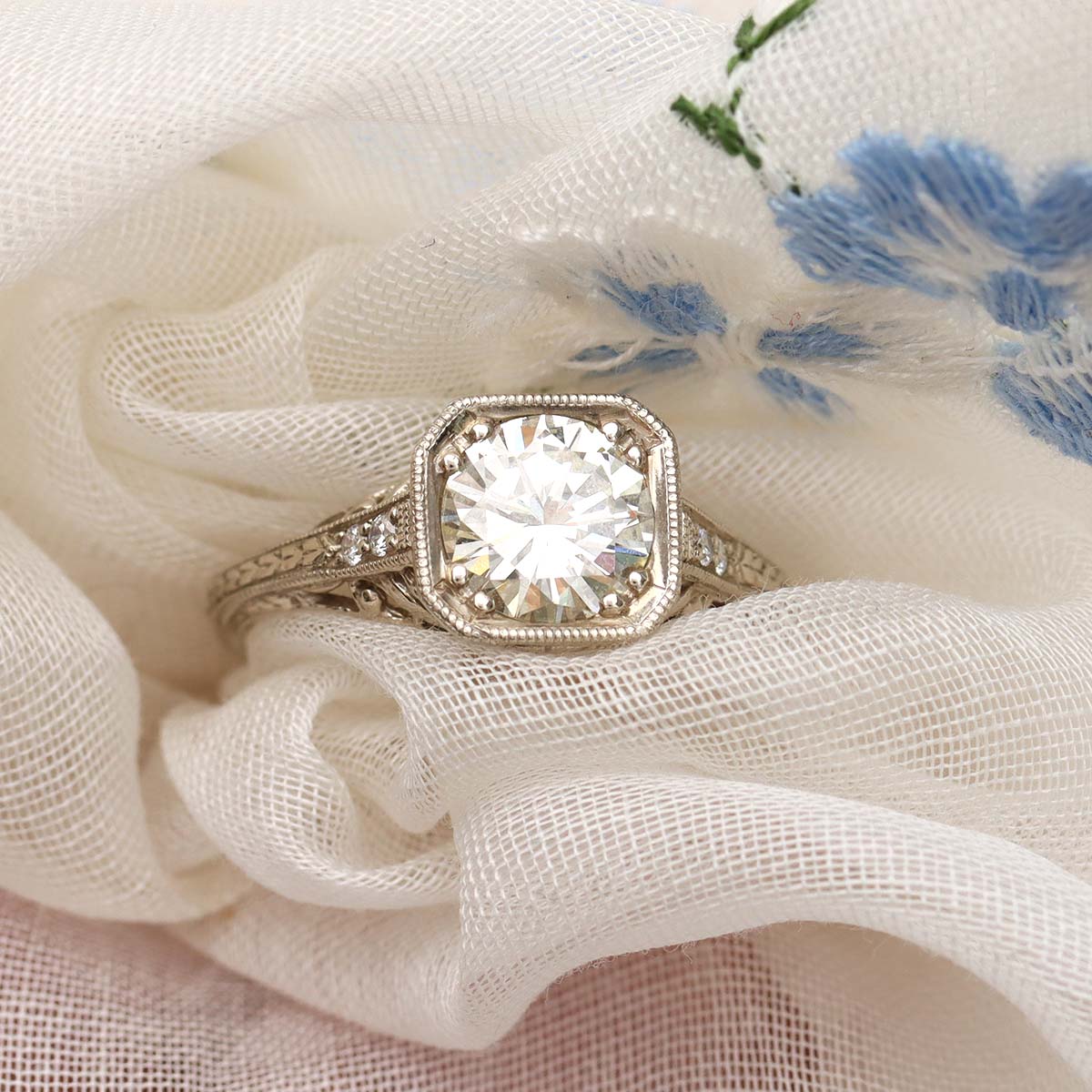 Replica Art Deco Diamond Engagement Ring #3276-02 Default Title