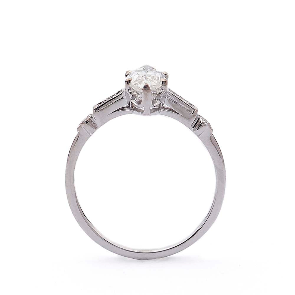 Engagement Ring with Vintage Marquise Diamond #3315-2