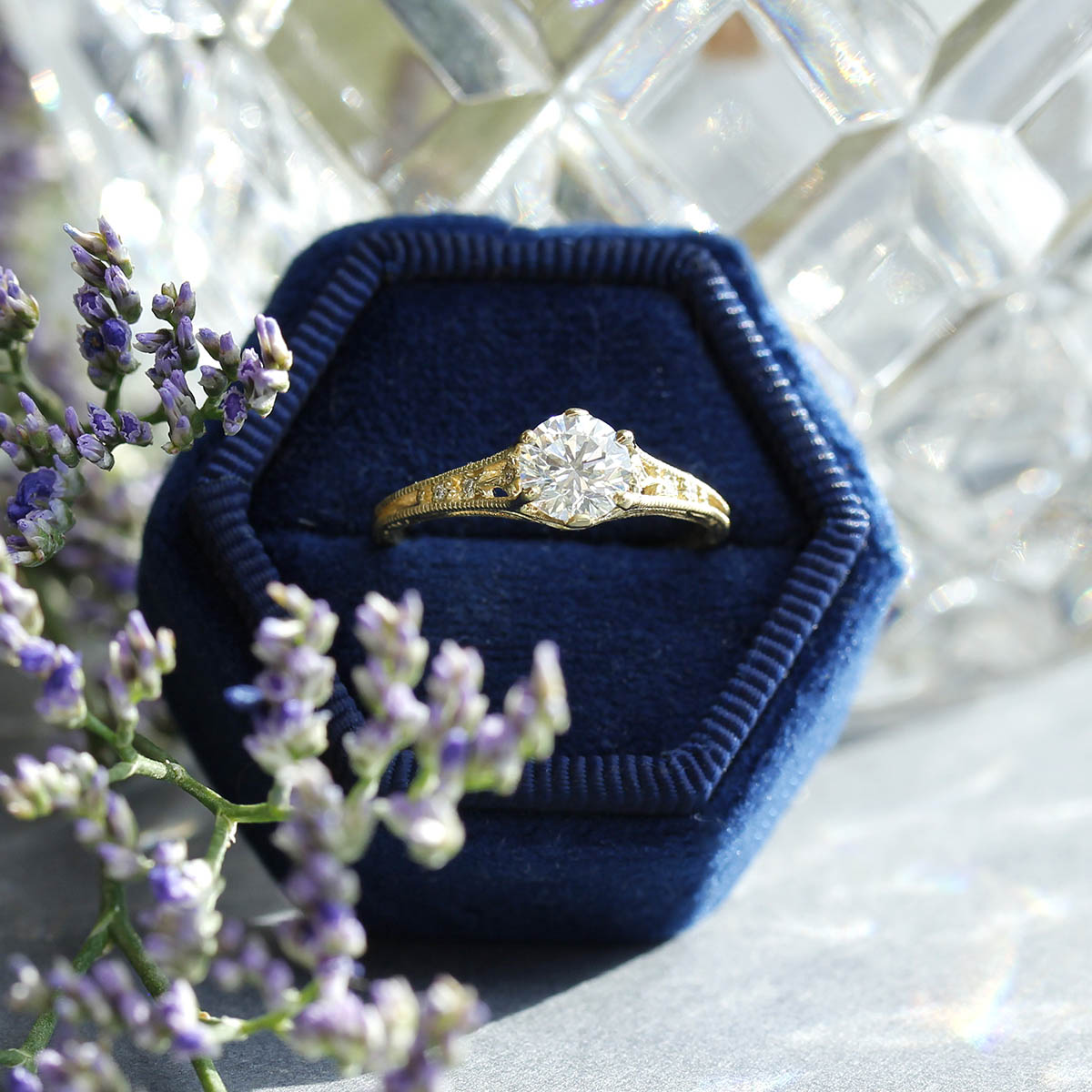Enchanting replica Edwardian Engagement Ring #3330-8