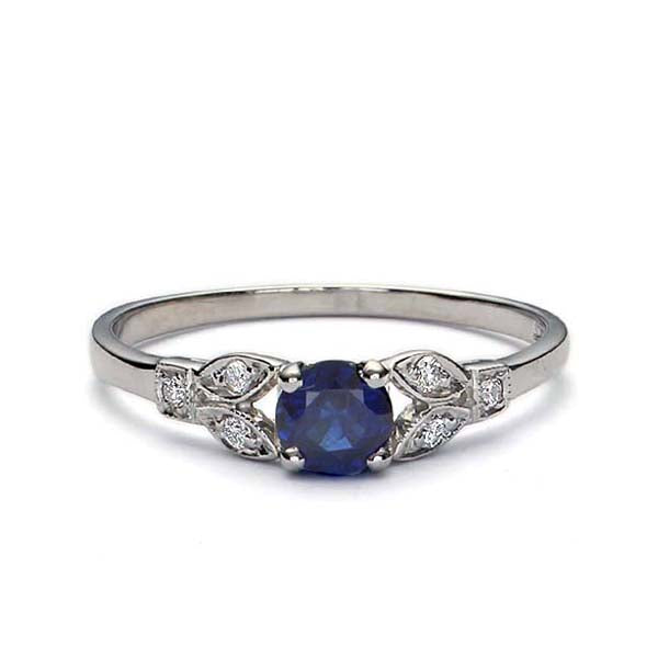 Replica Art Deco Sapphire Engagement Ring  #3355-05 - Leigh Jay & Co.