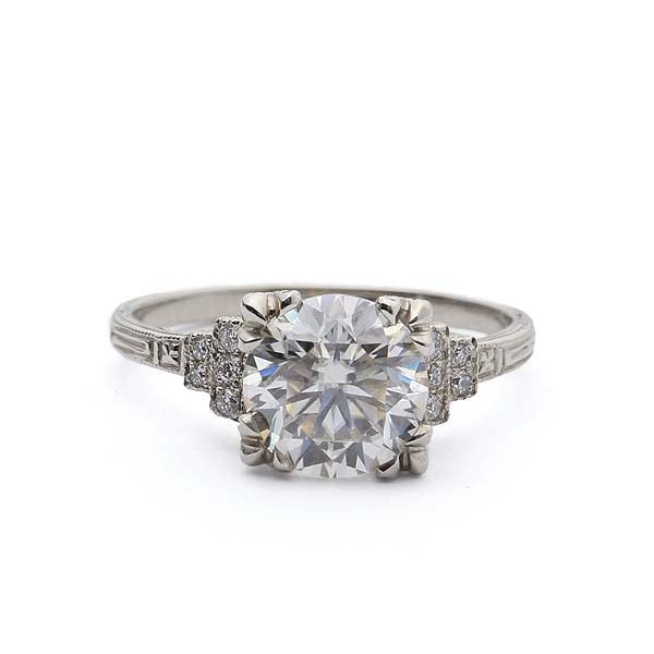 Replica Art Deco Engagement Ring #3365-1 - Leigh Jay & Co.