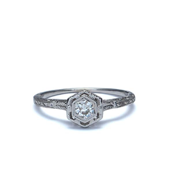 Replica Art Deco Engagement Ring #3381-01 - Leigh Jay & Co.