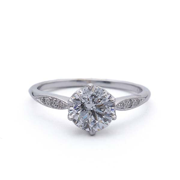 Edwardian Inspired Diamond Engagement Ring #3413-5 - Leigh Jay & Co.