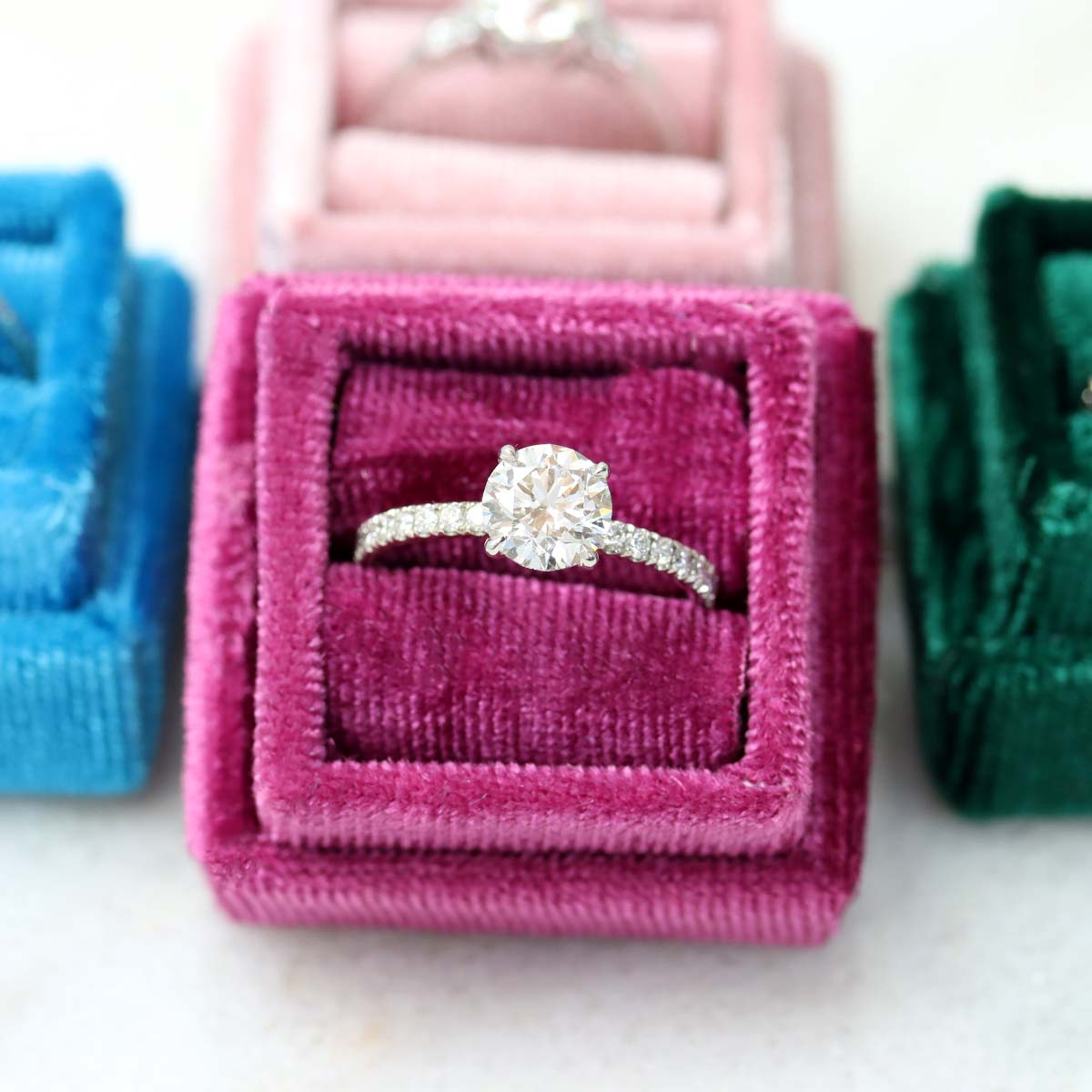 Contemporary Micro Pave Diamond Engagement Ring #3470-2 Default Title