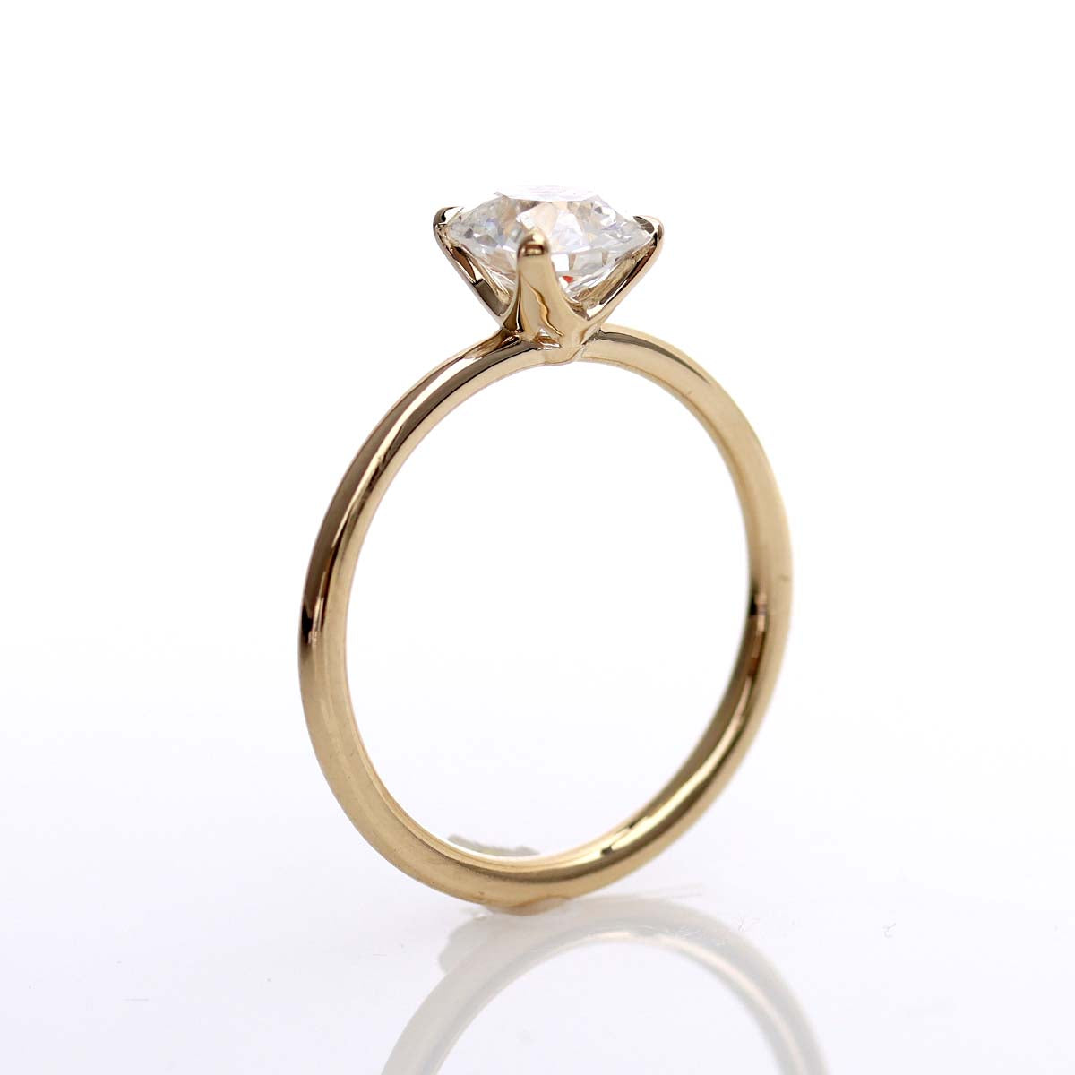 Elegant Four Prong Yellow Gold Old European Cut Diamond Engagement Ring #3605-1 Default Title