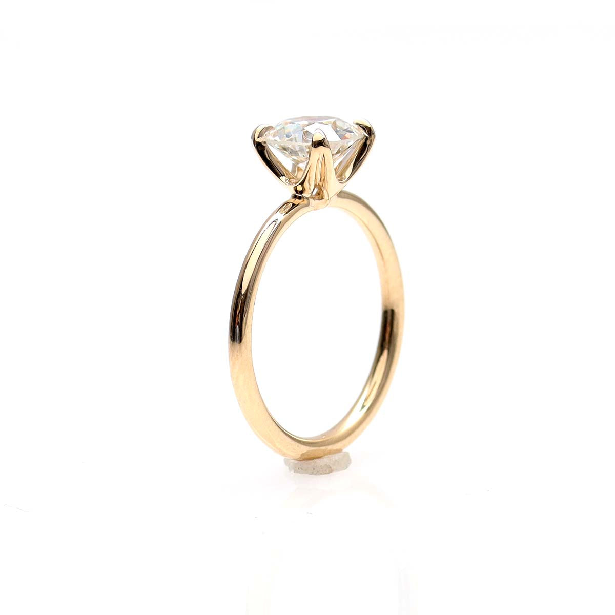 Elegant Four Prong Yellow Gold Ring Setting #3605-2 Default Title