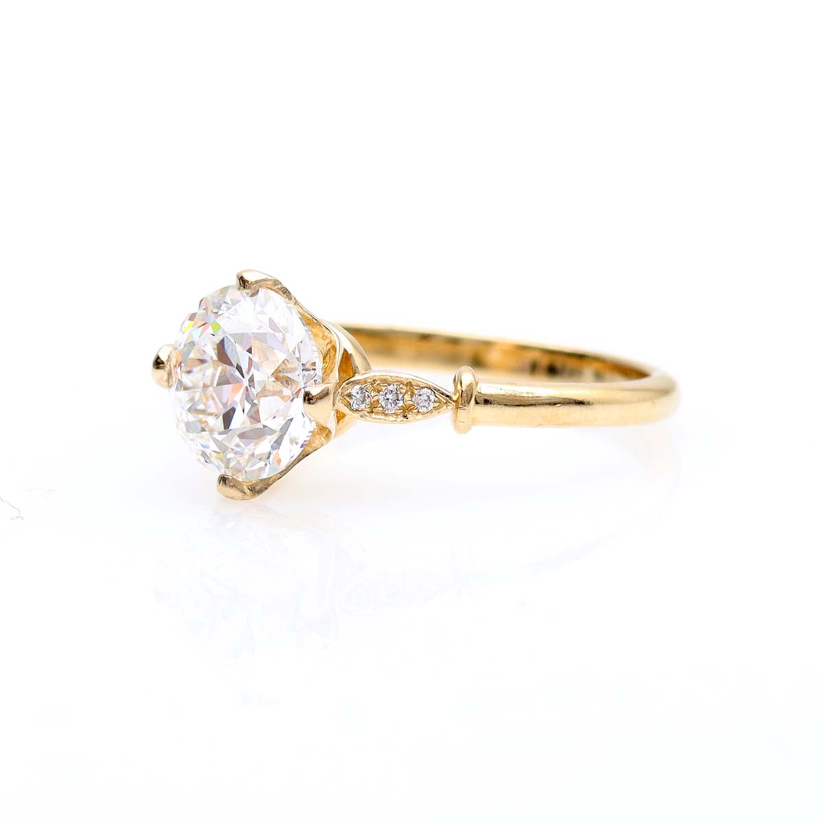 The Zoe Edwardian Inspired Old European Cut Engagement Ring #3606-4