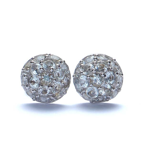 White Topaz dome earrings #7136E-WTZ - Leigh Jay & Co.