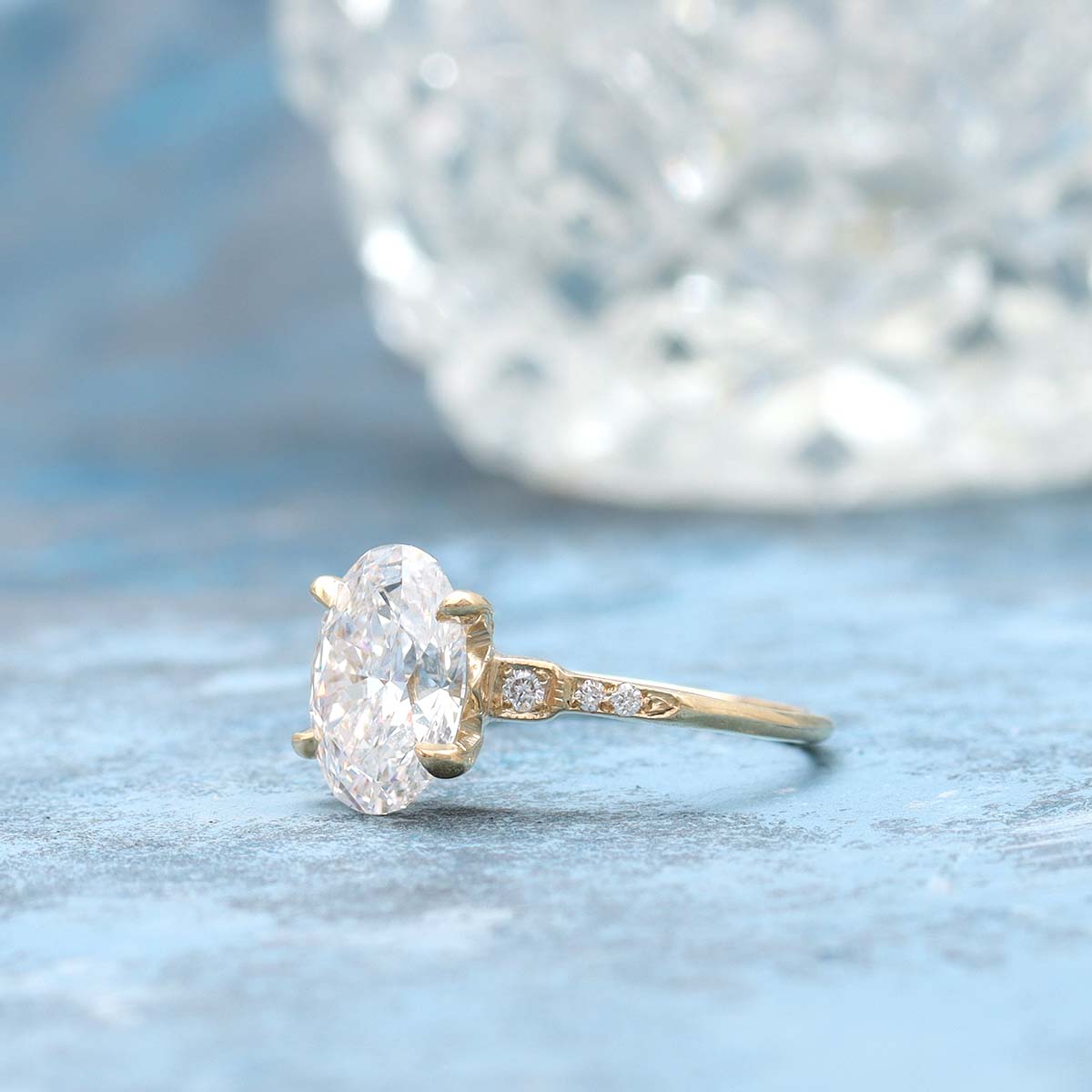 The Esther Replica Art Deco engagement ring #3297OV-3