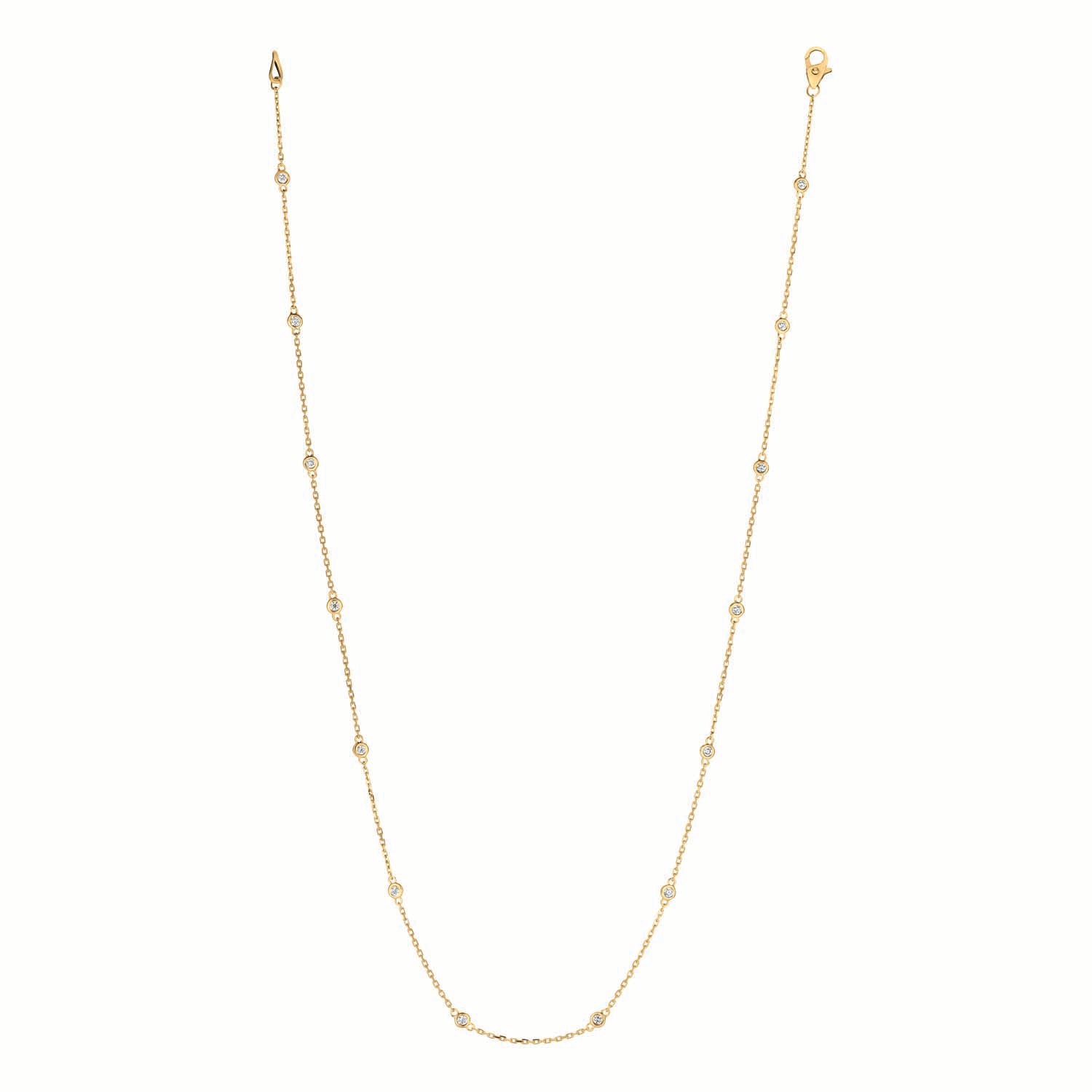 14k Yellow Gold 1/2 ct Station Necklace #DC14Y3-18