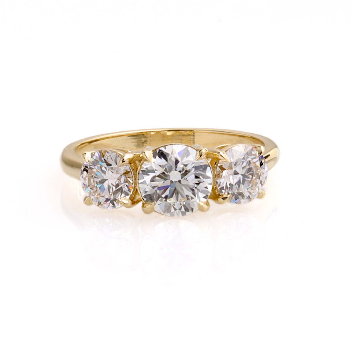 Classic Three Stone Diamond Engagement Ring #3472-1