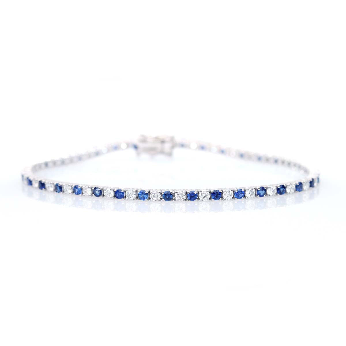 Diamond and Sapphire Tennis Bracelet #B3CTDS-2