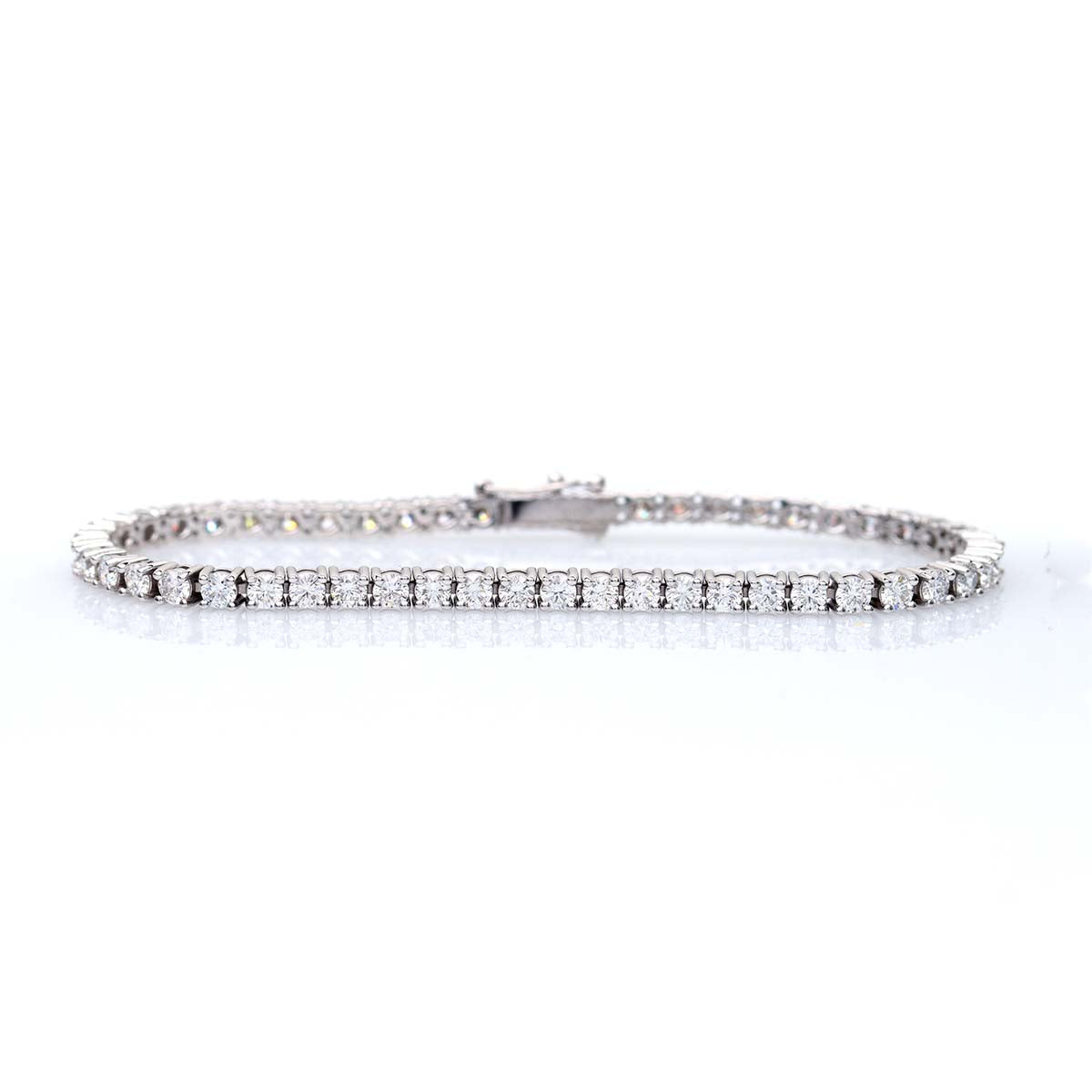 14k white gold four prong diamond tennis bracelet 5 carats total weight #BCLT5CT-1