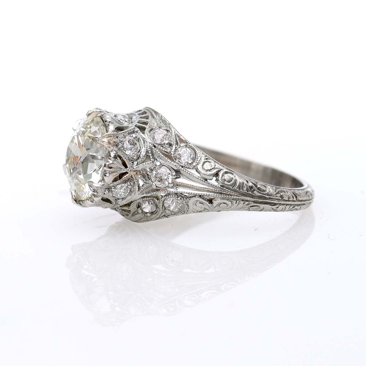 The Elena Art Deco Engagement Ring #VR220329-1