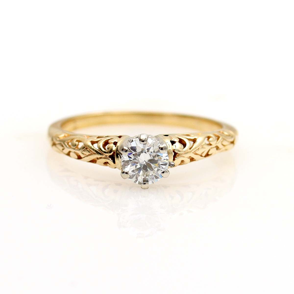 Edwardian Filigree Engagement Ring #VR220714-2