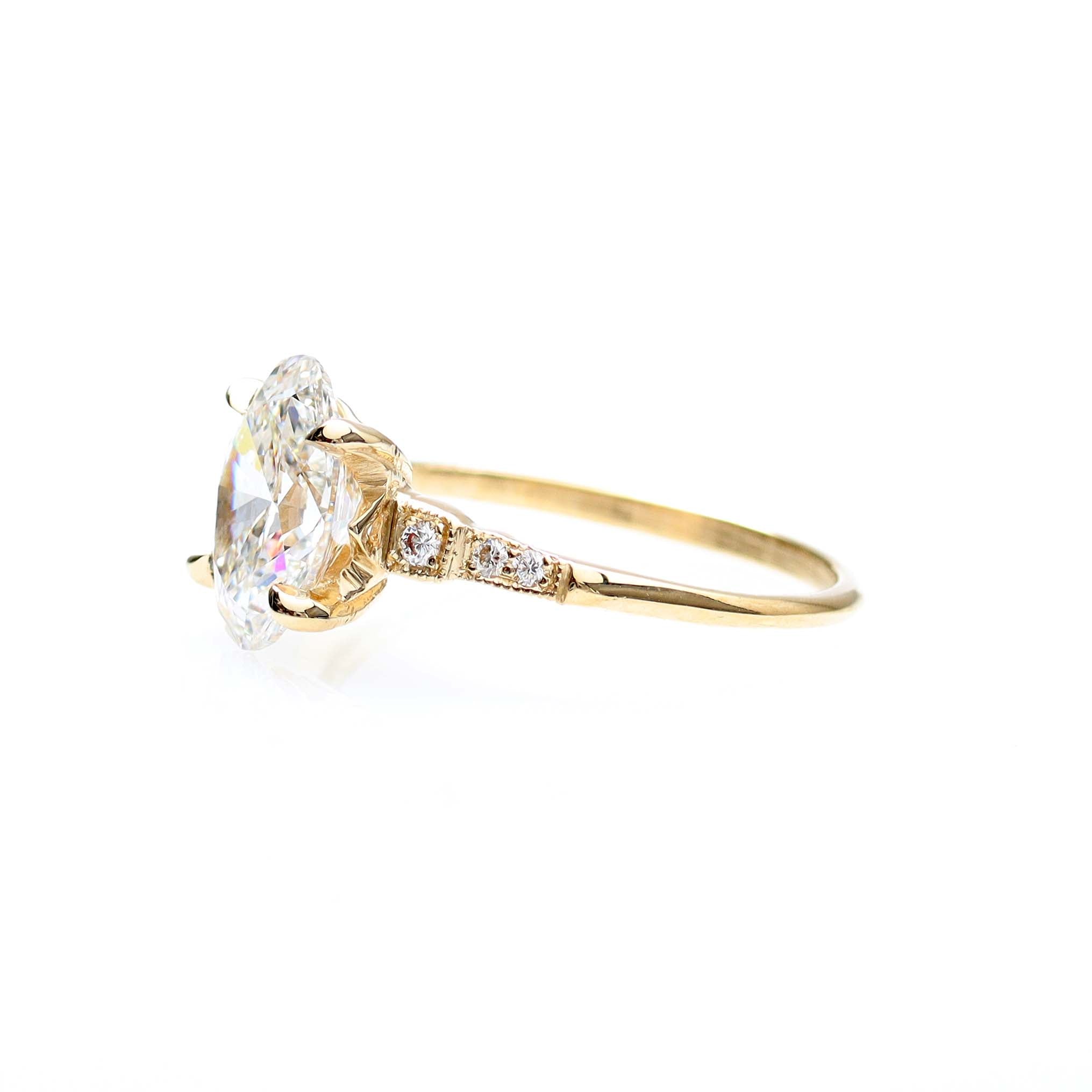 The Esther Replica Art Deco engagement ring #3297OV-3