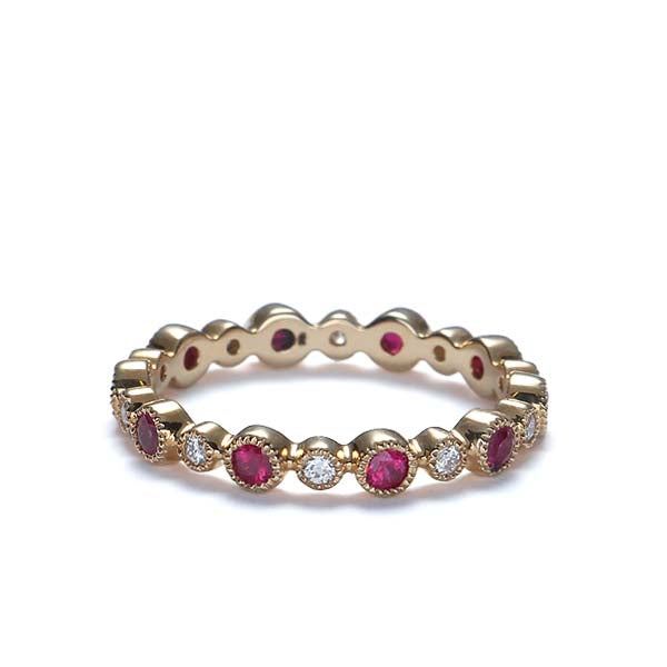 Ruby and Diamond Eternity wedding band #L16873-R-14 Default Title