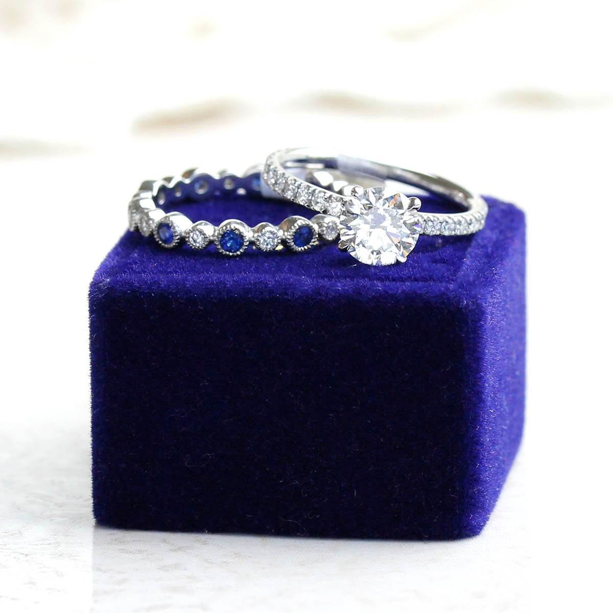 Contemporary Micro Pave Diamond Engagement Ring #3470-2