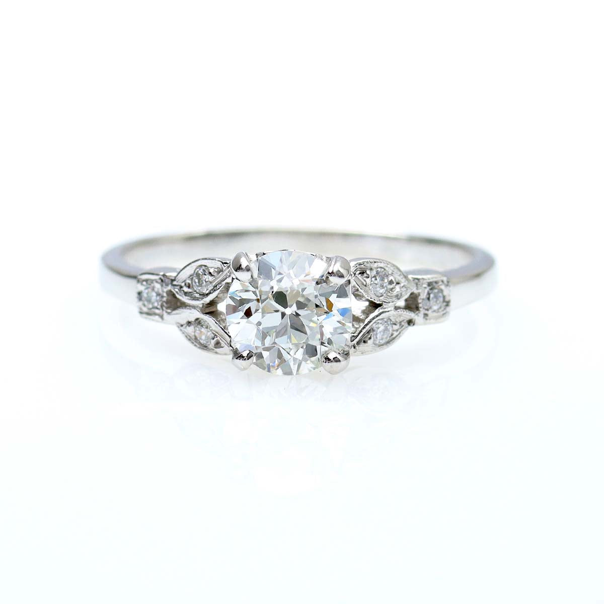 Replica Art Deco Floral Engagement Ring #L2650PT