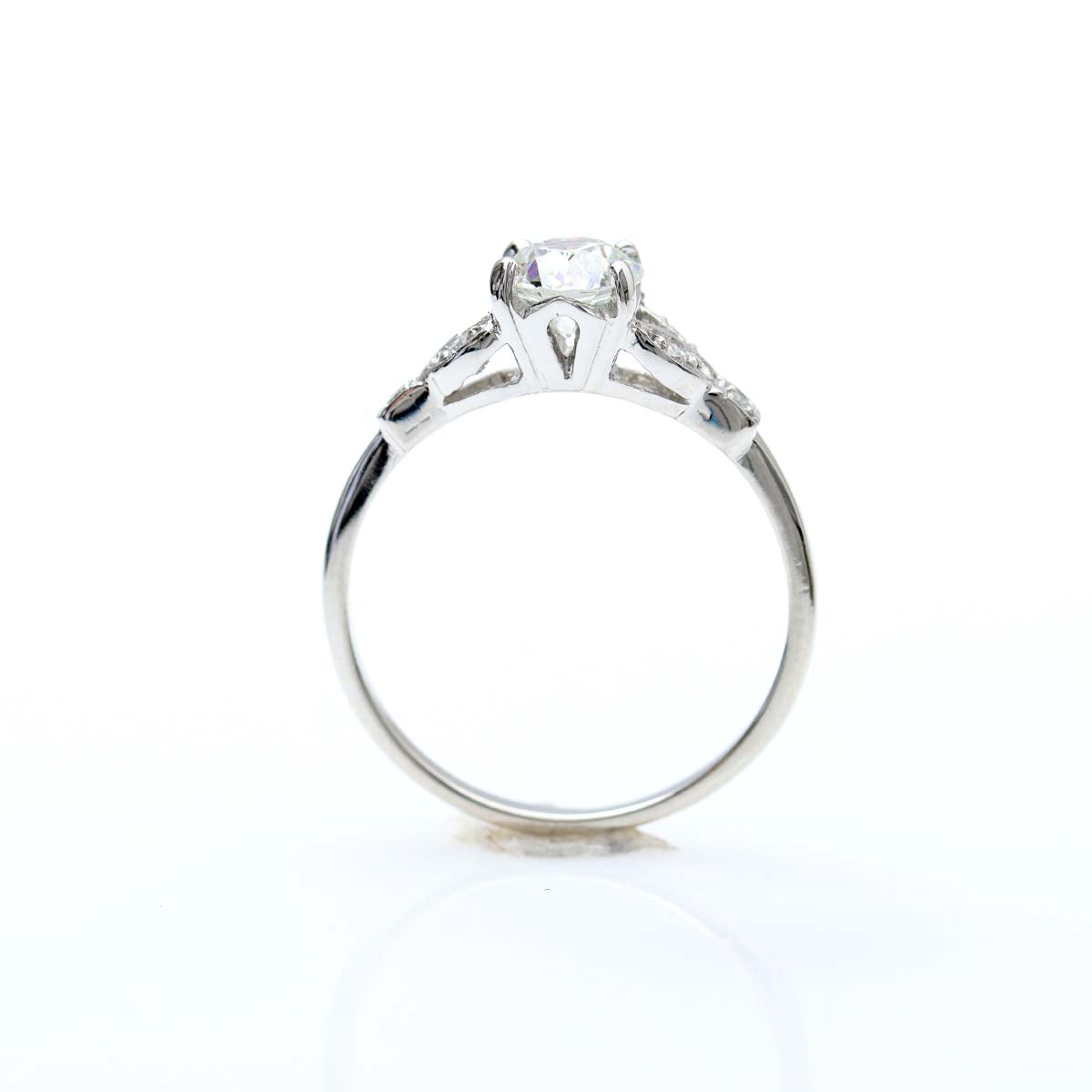 Replica Art Deco Floral Engagement Ring #L2650PT