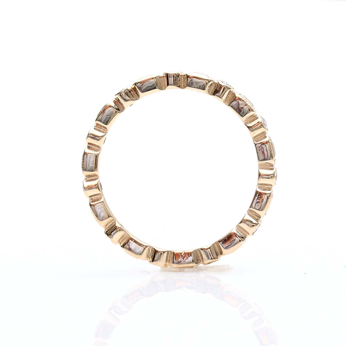 Round and Baguette Eternity Wedding Band #L3460