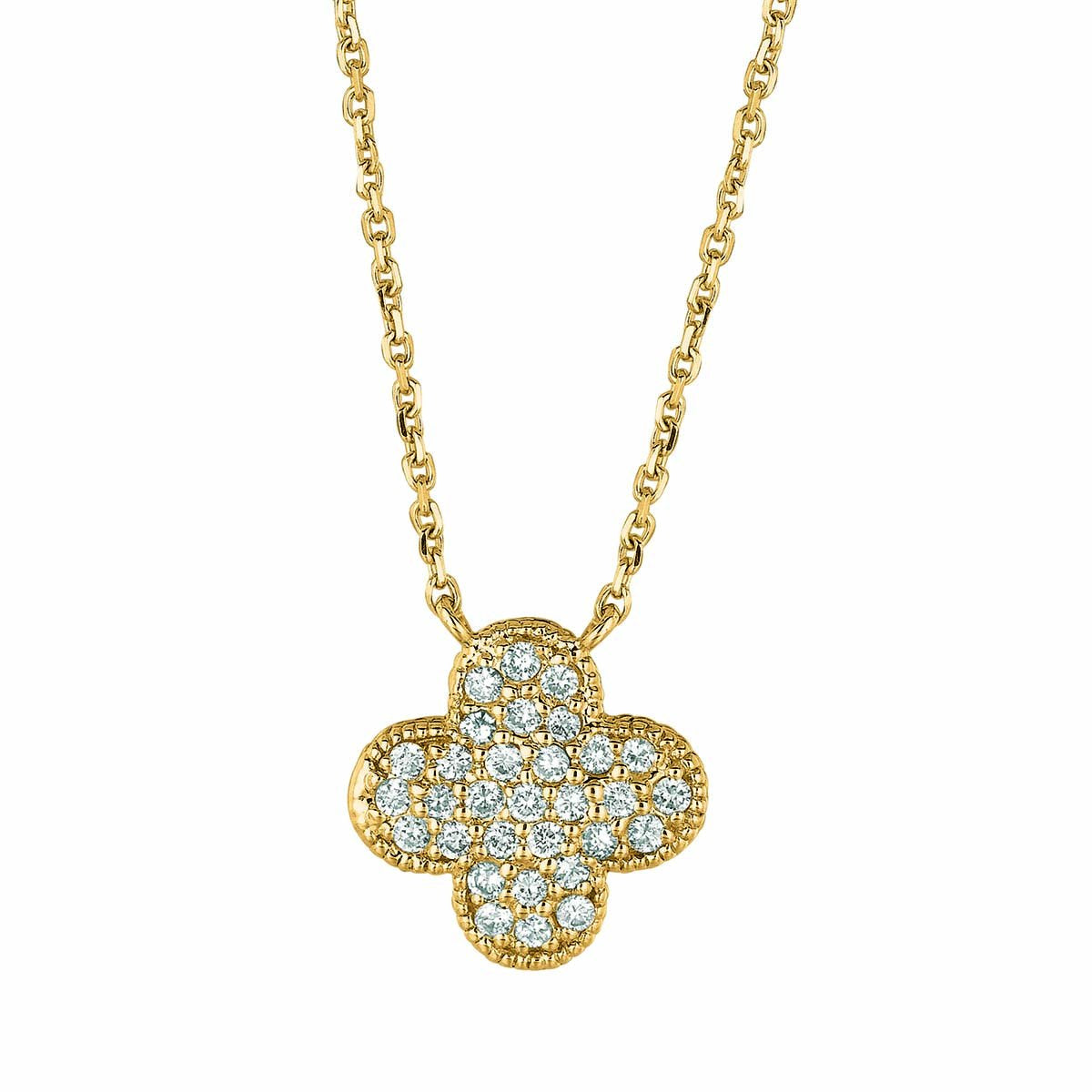 Clover Diamond Necklace #N5103YD Default Title