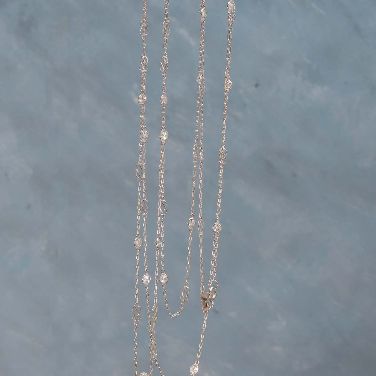 Handmade Diamond and Filigree Chain Necklace #VC221103-1
