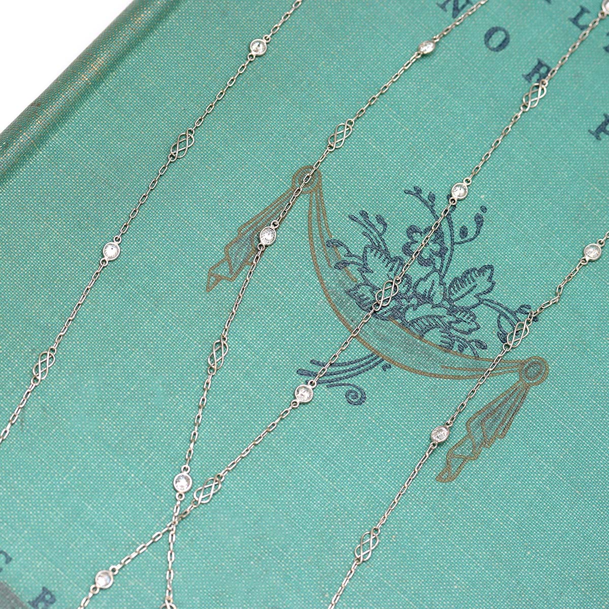 Handmade Diamond and Filigree Chain Necklace #VC221103-1