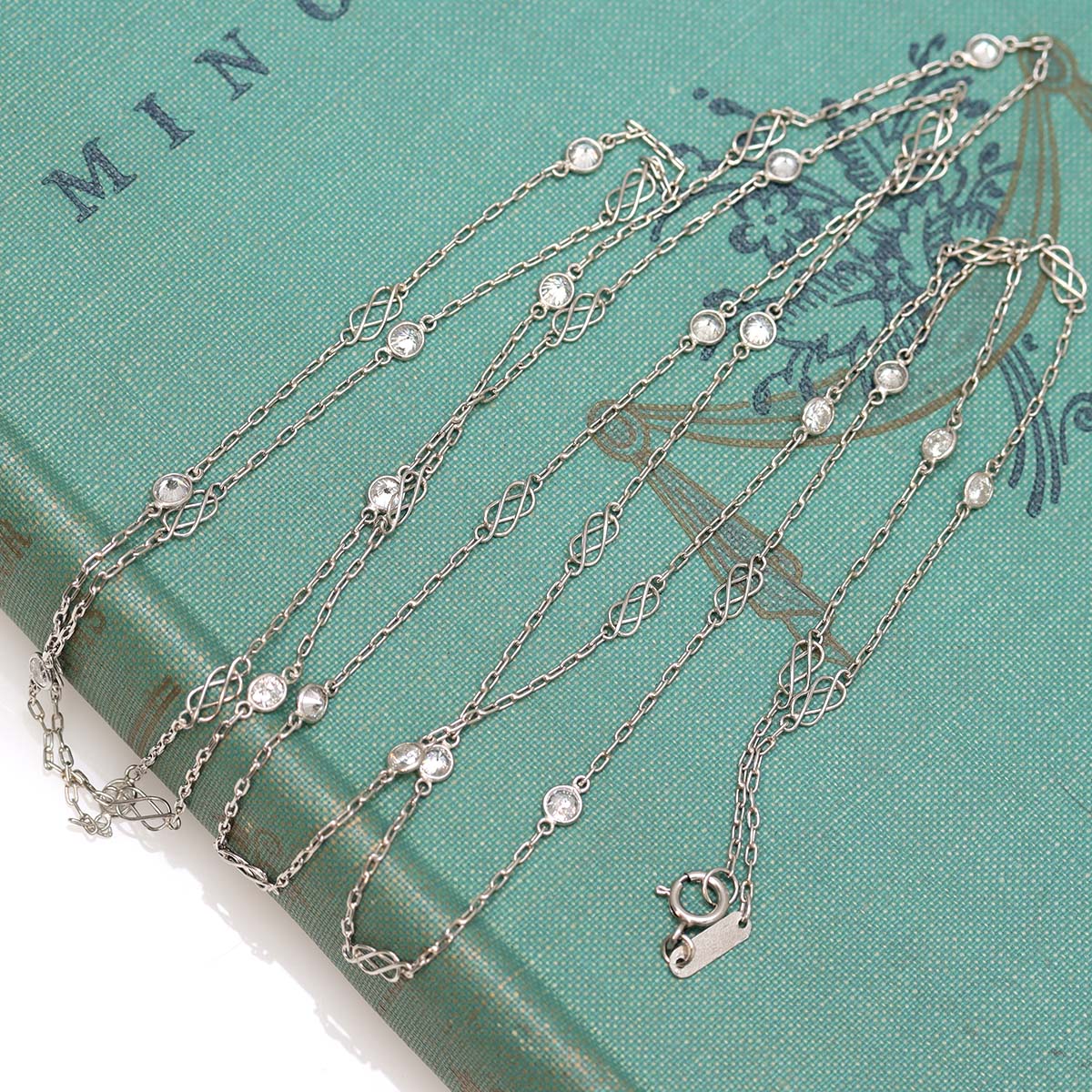 Handmade Diamond and Filigree Chain Necklace #VC221103-1 Default Title