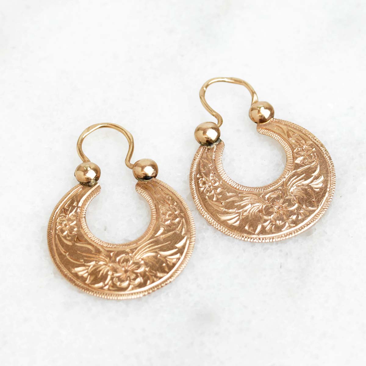 Rose Gold Hoop Earrings #VE0125-04