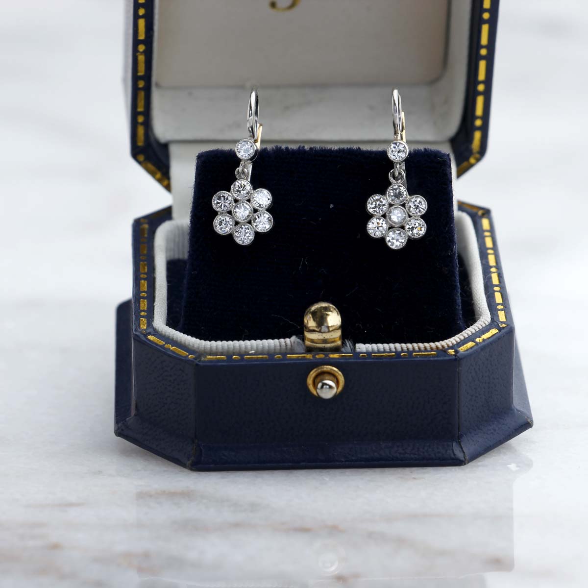 Dangling diamond cluster earrings #VER191114-1