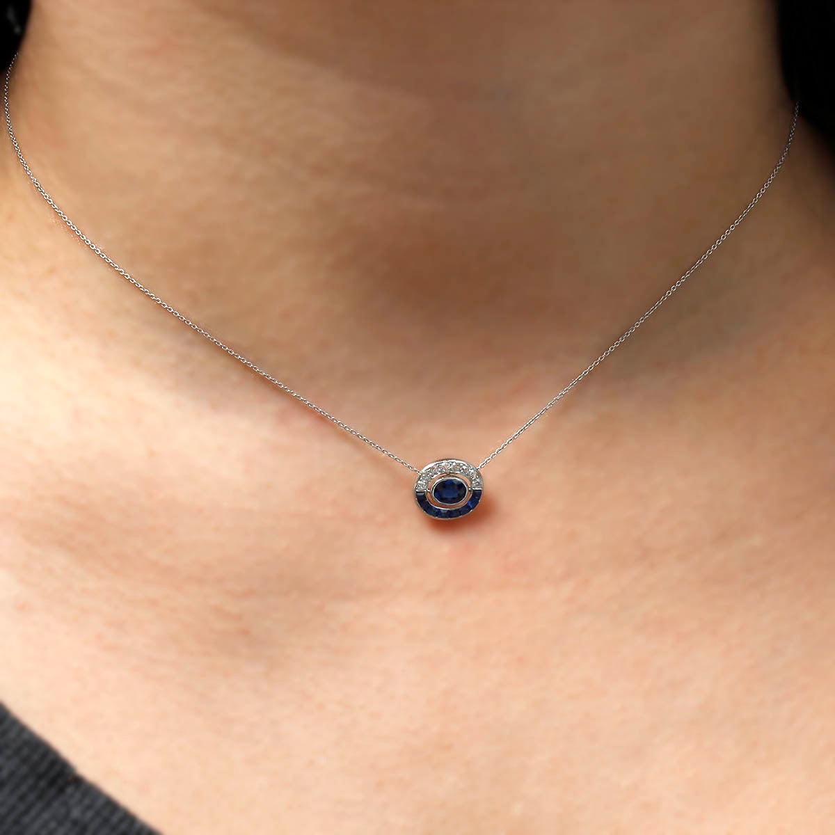 Edwardian Sapphire and Diamond Pendant #VP160505-07