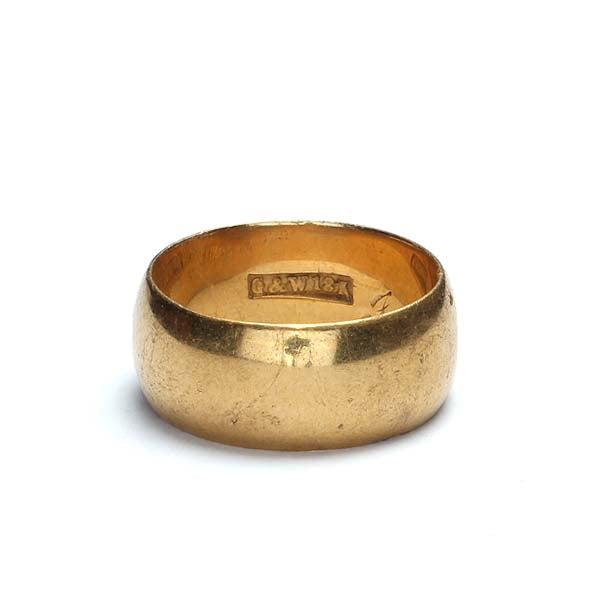 Antique Wide 18k Yellow gold wedding band #VR0109-05