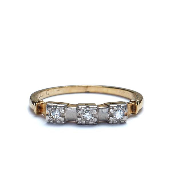 C. 1940s two-tone Diamond Band ring #VR150622-03 - Leigh Jay & Co