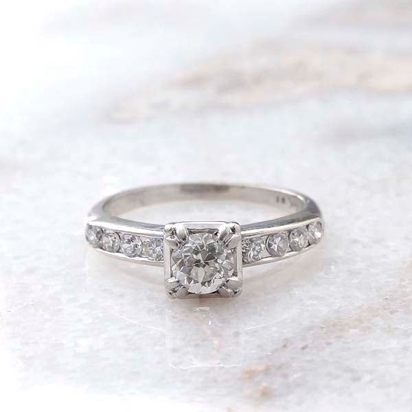Circa 1940s Diamond Engagement Ring by Traub Jewelers #VR161227-03 - Leigh Jay & Co