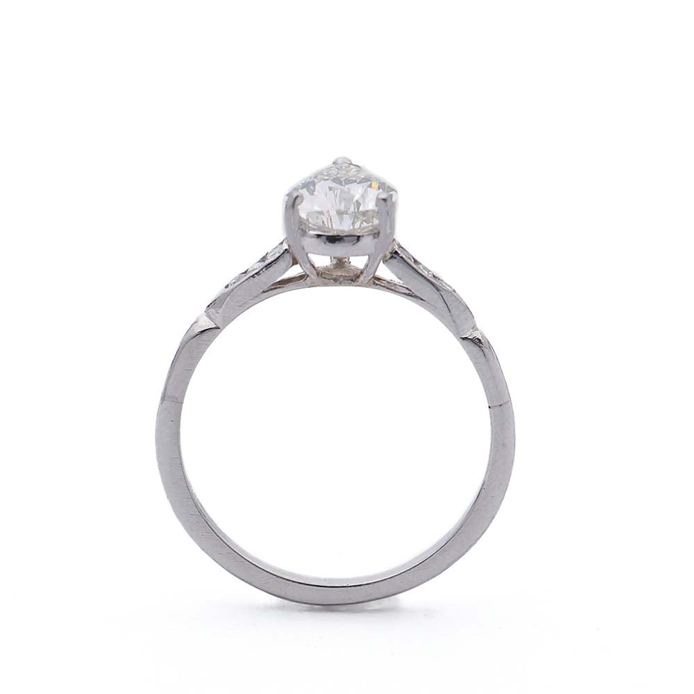 Midcentury Pear Shape Diamond Engagement Ring #VR180115-1 Default Title