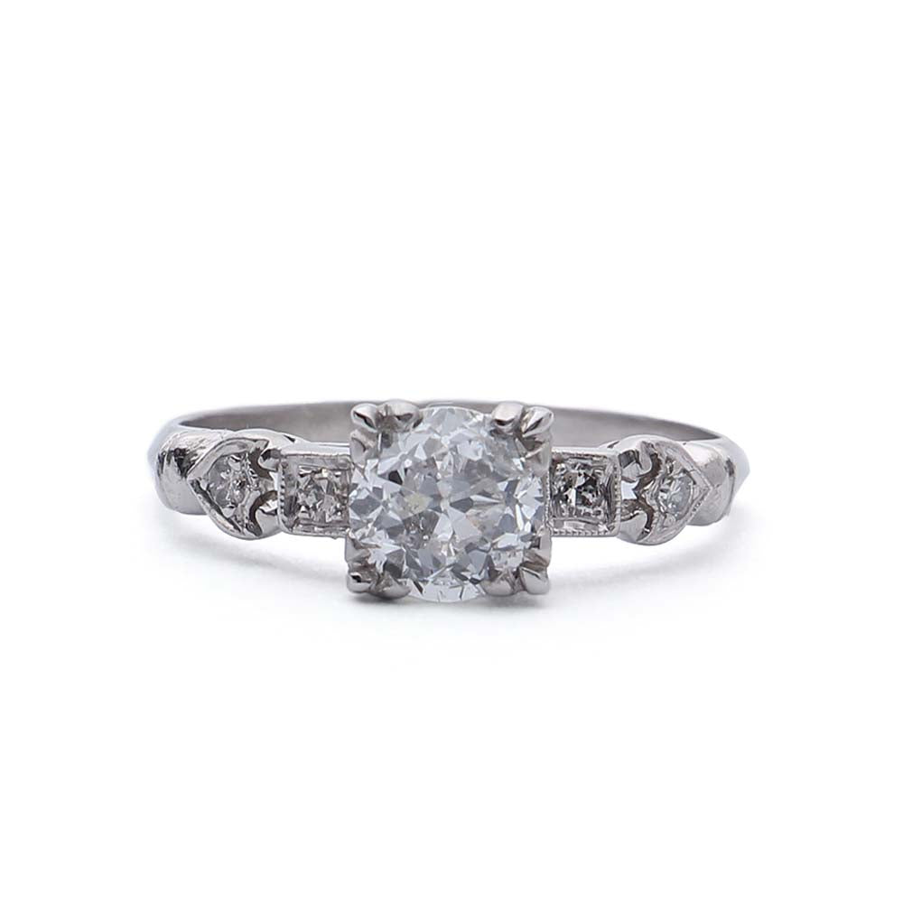 Platinum Art Deco Engagement Ring #VR180310-1 - Leigh Jay & Co