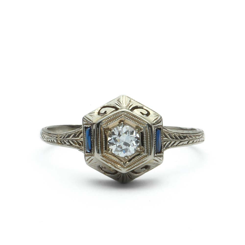 Art Deco Engagement Ring #VR180530-1 - Leigh Jay & Co.