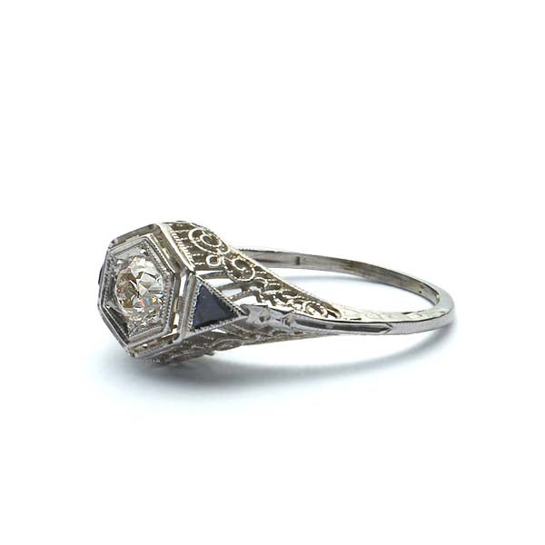 Art Deco Filigree Engagement Ring #VR180726-3 Default Title