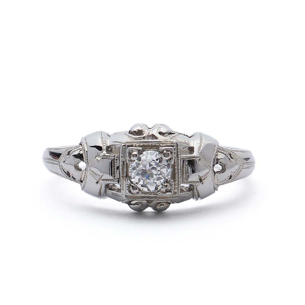 1930s Filigree Engagement Ring #VR180920-4 - Leigh Jay & Co