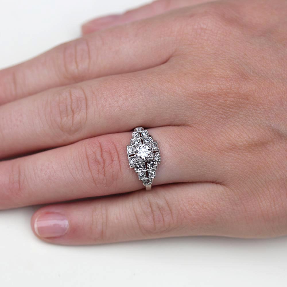 Art Deco Engagement Ring #VR190222-1 Default Title